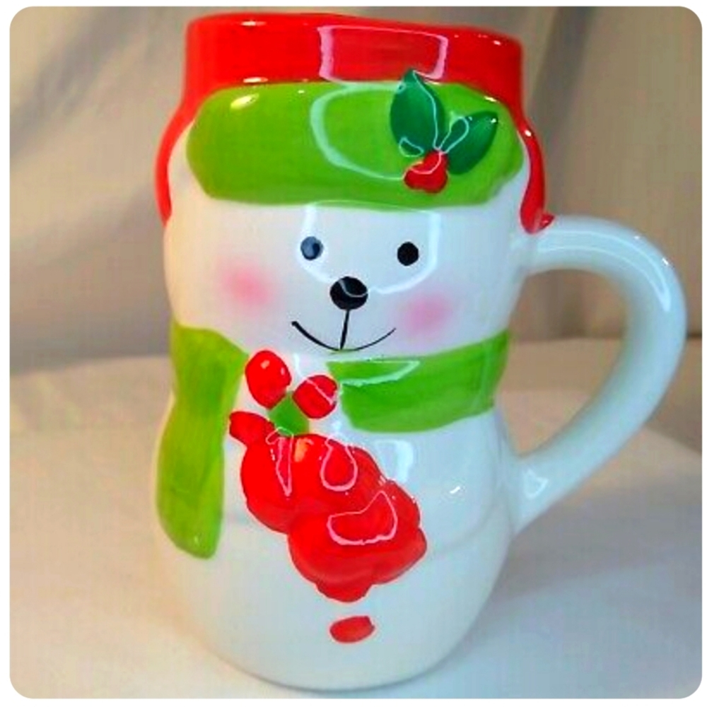COPY 🇺🇦 Ceramic Handpainted Christmas Polar Bear Mug New